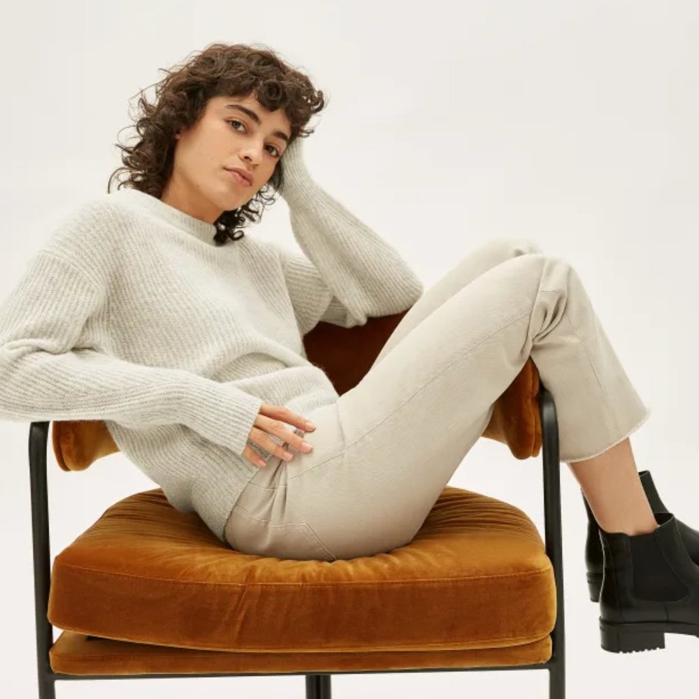 Everlane Oversized Alpaca Crew - Almond